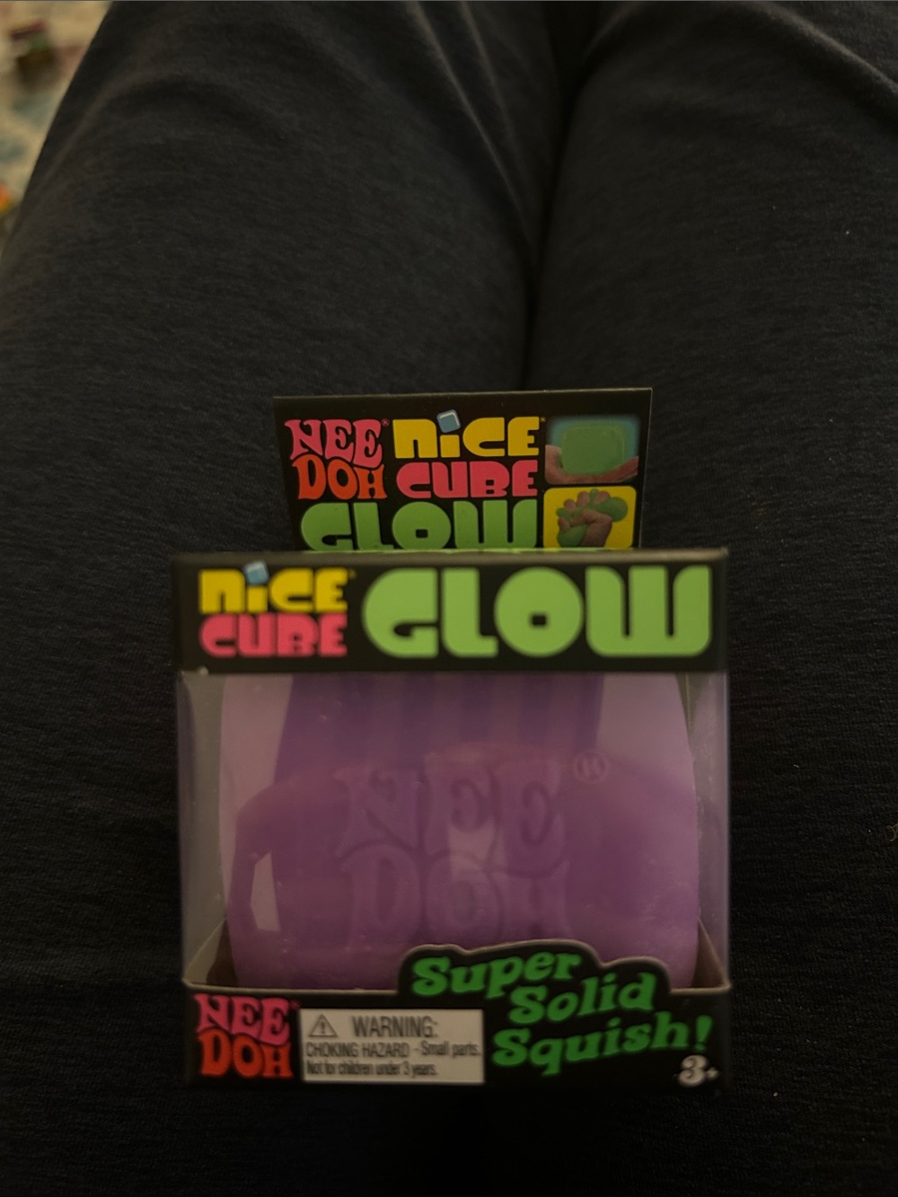 Needoh Nice Cube Glow Super Solid Squish - Purple